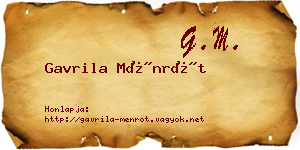 Gavrila Ménrót névjegykártya